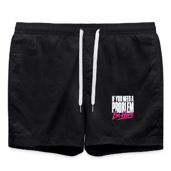 If You Need A Problem I'm Here Unruhestifter - Badeshorts - Schwarz - Vorne - AI Model Male 185 light (185cm)