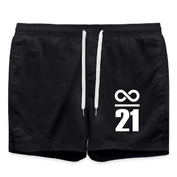 Bitcoin Sayings Store of Value Infinite 21 - Swim Trunks - black - Front - AI Model Male 185 light (185cm)