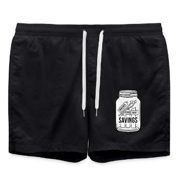 Die Wirtschaft ist eine Falle - Swim Trunks - black - Front - AI Model Male 185 light (185cm)