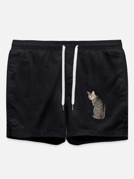 Katze Kätzchen Tigerkatze - Badeshorts - Schwarz