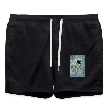 Astronaut mit Plasma2 - Badeshorts - Schwarz - Vorne - AI Model Male 185 light (185cm)