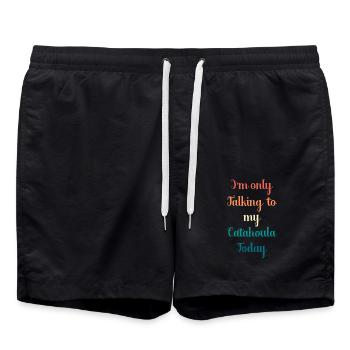 Catahoula Dog - Swim Trunks - black - Front - AI Model Male 185 light (185cm)