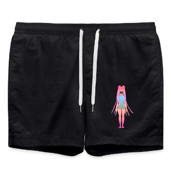 Femme extraterrestre avec de beaux cheveux - Short de bain - noir - Devant - AI Model Male 185 light (185cm)