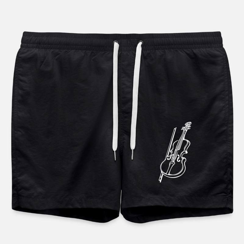 Antike Geige mit Geigenbogen - Badeshorts - Schwarz