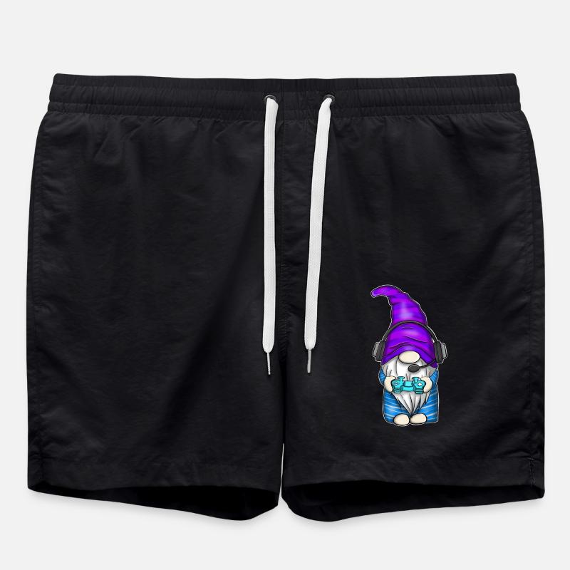 Gamer Gaming Gnome - Swim Trunks - black