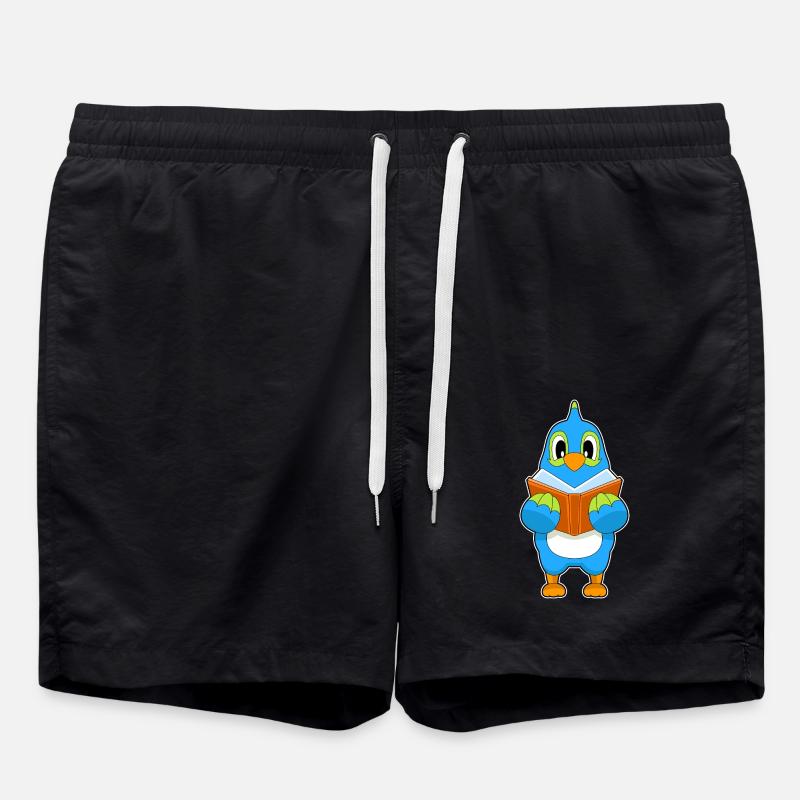 Parrot Reading Book - Swim Trunks - black