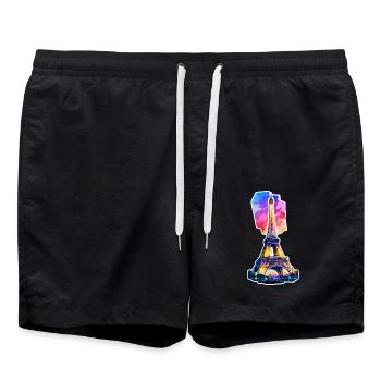 Tour Eiffel #4 - Short de bain - noir - Devant - AI Model Male 185 light (185cm)
