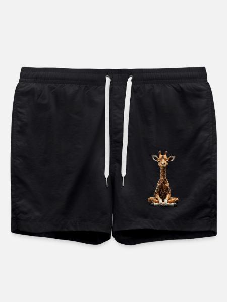 Giraffe - Badeshorts - Schwarz