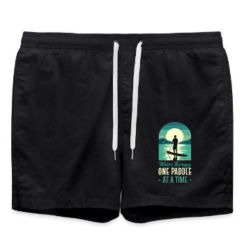 SUP Wassersport Paddelbrett Yoga Sup Pop - Badeshorts - Schwarz - Vorne - AI Model Male 185 light (185cm)