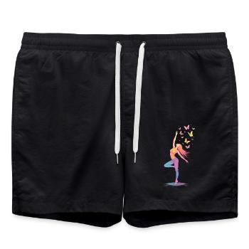 Gymnastik Geschenk - Mädchen & Kinder - Badeshorts - Schwarz - Vorne - AI Model Male 185 light (185cm)