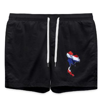 Thailand flag in Thailand map - Swim Trunks - black - Front - AI Model Male 185 light (185cm)