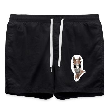 Cheval souriant - Short de bain - noir - Devant - AI Model Male 185 light (185cm)