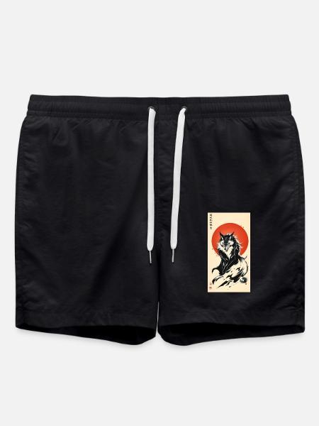 Night Wolf - Badeshorts - Schwarz