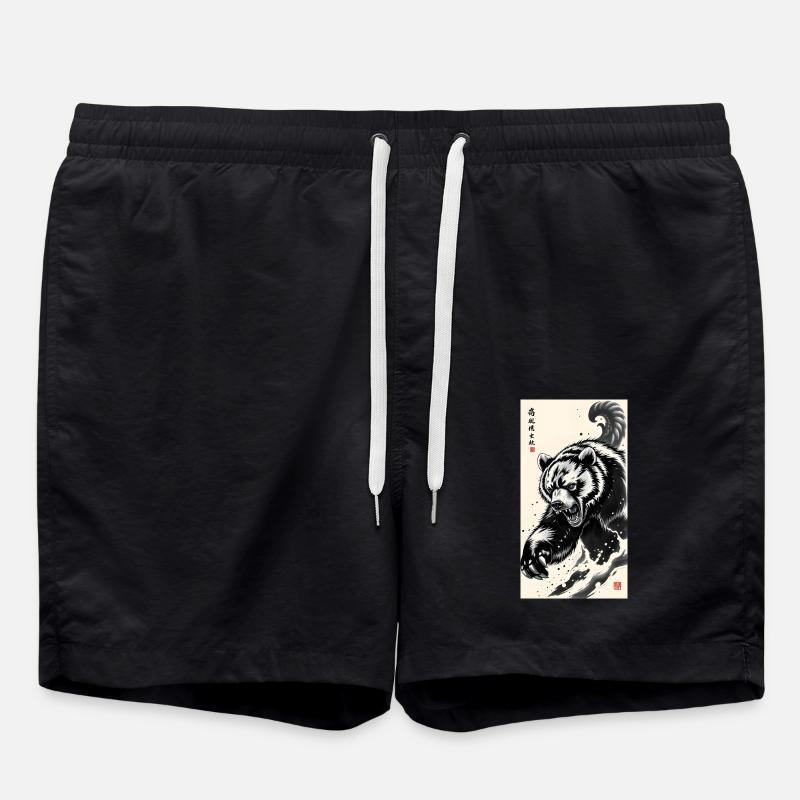 Bear Attack - Badeshorts - Schwarz