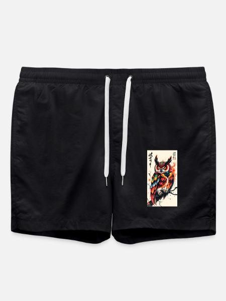 Owl - Badeshorts - Schwarz
