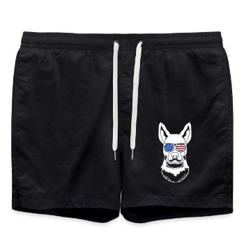Australian Cattle Dog - Swim Trunks - black - Front - AI Model Male 185 light (185cm)