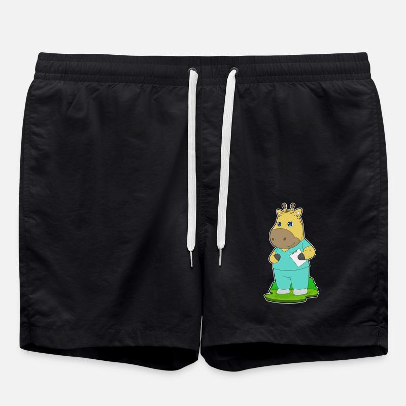 Giraffe Nurse - Swim Trunks - black