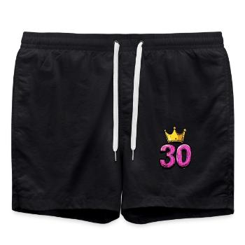 Couronne de maillot à 30 chiffres - Short de bain - noir - Devant - AI Model Male 185 light (185cm)