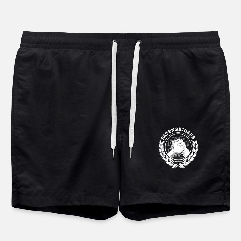 Logo PATENBRIGADE (blanc) - Short de bain - noir