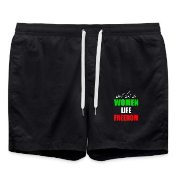 Women life freedom - Badeshorts - Schwarz - Vorne - AI Model Male 185 light (185cm)