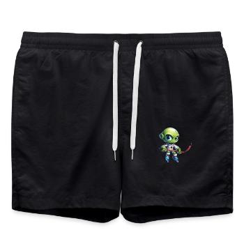 Alien Eishockeyspieler - Badeshorts - Schwarz - Vorne - AI Model Male 185 light (185cm)