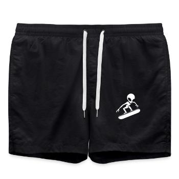 Design minimaliste : Alien Snowboarder - Short de bain - noir - Devant - AI Model Male 185 light (185cm)