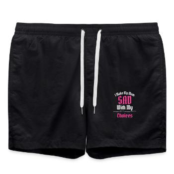 I Make My Mom Sad With My Choices Funny Slogan - Swim Trunks - black - Front - AI Model Male 185 light (185cm)