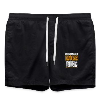 Lustiger Spruch Überreizte Mütter Club Trendige Mutter - Badeshorts - Schwarz - Vorne - AI Model Male 185 light (185cm)