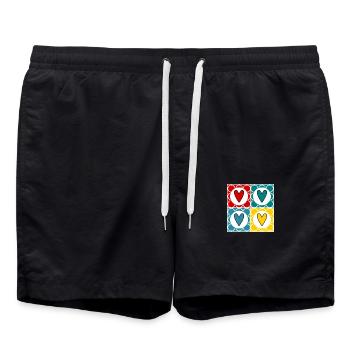 ALLES GUTE ZUM GEBURTSTAG. ALLES GUTE ZUM GEBURTSTAG. JAHRESTAG. - Badeshorts - Schwarz - Vorne - AI Model Male 185 light (185cm)