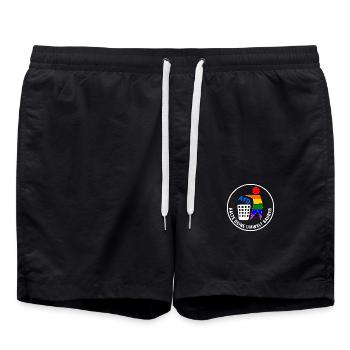 Fck afd - halte deine umwelt sauber - Badeshorts - Schwarz - Vorne - AI Model Male 185 light (185cm)