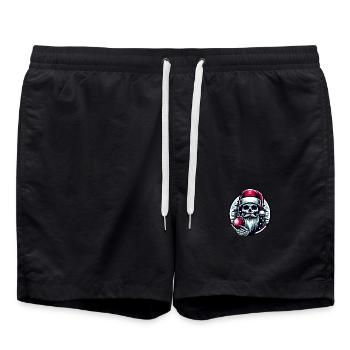 Santa Claus Skull with Christmas Ornament - Swim Trunks - black - Front - AI Model Male 185 light (185cm)