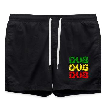 Dub Dub Dub Vertical - Vert Jaune Rouge - Short de bain - noir - Devant - AI Model Male 185 light (185cm)