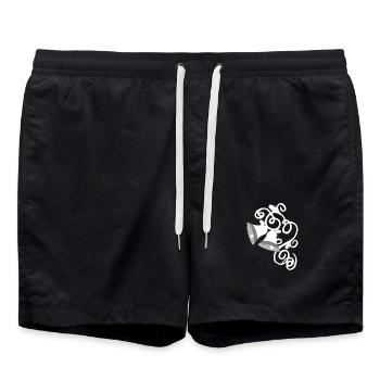 beste Hochzeitsgeschenke, Glocken mit ranken - Badeshorts - Schwarz - Vorne - AI Model Male 185 light (185cm)