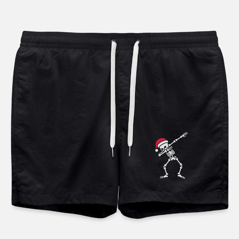 Santa dab / dabbing skeleton - Swim Trunks - black