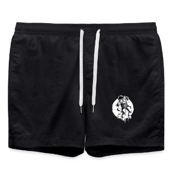 Moon Astronaut Space Rocket Alien - Short de bain - noir - Devant - AI Model Male 185 light (185cm)