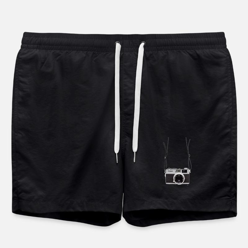 Retro camera - Swim Trunks - black