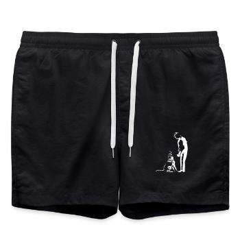 Schäferhund IPO Schutzdienst "Black Edition" - Badeshorts - Schwarz - Vorne - AI Model Male 185 light (185cm)