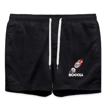 Bocciaspieler Bekleidung mit Boccia Kugeln Boccia - Badeshorts - Schwarz - Vorne - AI Model Male 185 light (185cm)