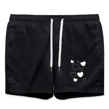 Saint-Valentin, Saint-Valentin, Saint-Valentin - Short de bain - noir - Devant - AI Model Male 185 light (185cm)