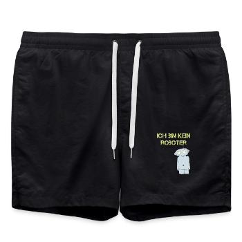 ich bin kein roboter - Badeshorts - Schwarz - Vorne - AI Model Male 185 light (185cm)