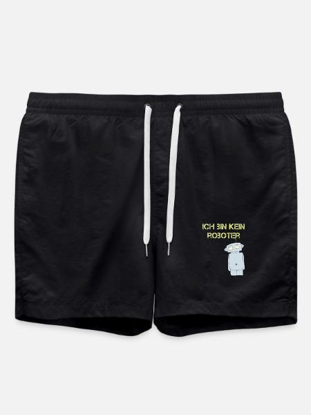 ich bin kein roboter - Badeshorts - Schwarz