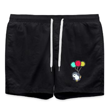 Luftballon Cool Tier Süß Pinguin Vogel - Badeshorts - Schwarz - Vorne - AI Model Male 185 light (185cm)