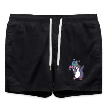 Seevogel Cool Süß Pinguin Tier Lustig Vogel - Badeshorts - Schwarz - Vorne - AI Model Male 185 light (185cm)