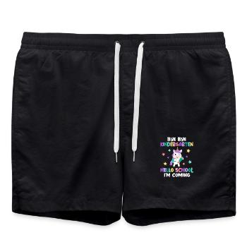 Schule 1. Klasse Einschulung - Badeshorts - Schwarz - Vorne - AI Model Male 185 light (185cm)
