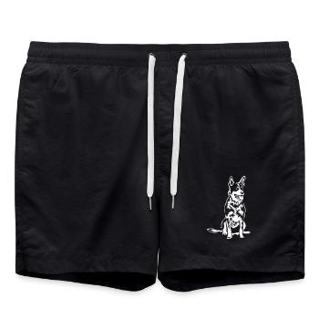 Australian Cattle Dog "Black Edition" - Swim Trunks - black - Front - AI Model Male 185 light (185cm)