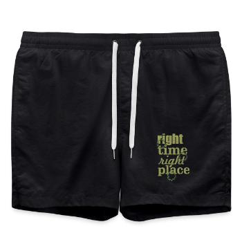 right time - Badeshorts - Schwarz - Vorne - AI Model Male 185 light (185cm)