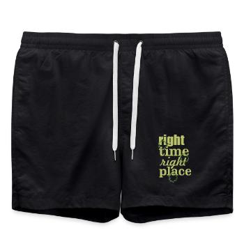 right time right place - Badeshorts - Schwarz - Vorne - AI Model Male 185 light (185cm)