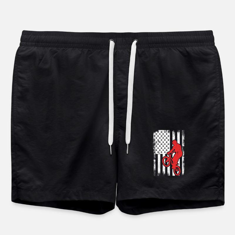 BMX USA Flag - Swim Trunks - black