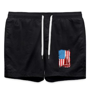 4 juillet Sailing USA - Short de bain - noir - Devant - AI Model Male 185 light (185cm)