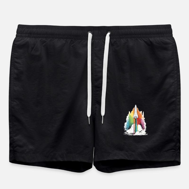 Rainbow Rocket - Swim Trunks - black